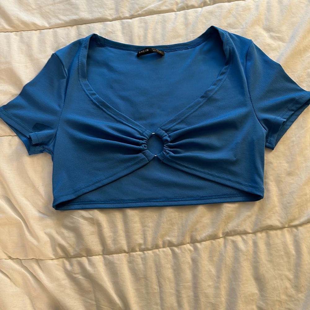 Blue crop top